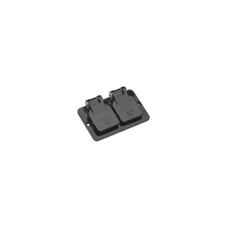 Woodhead Box Cover, Outlet Box Type, Nylon, Duplex Receptacle Cover Type 3056BLK